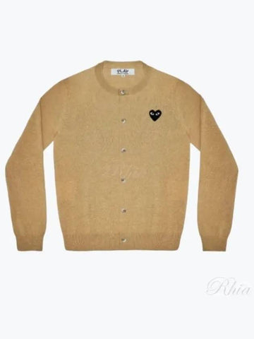 24 AZ N023 051 3 Black Heart Waffen Wool Cardigan - COMME DES GARCONS - BALAAN 1