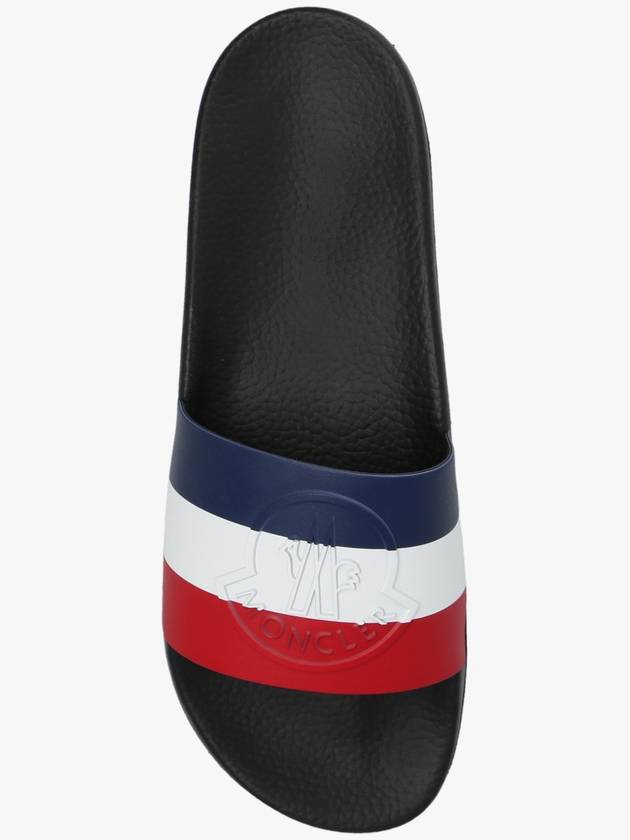 Basile Striped Rubber Slippers Black - MONCLER - BALAAN 7