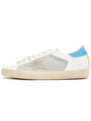 Super Star Leather Suede Low Top Sneakers White Grey Blue - GOLDEN GOOSE - BALAAN 4