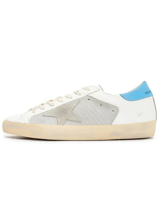 Super Star Leather Suede Low Top Sneakers White Grey Blue - GOLDEN GOOSE - BALAAN 4