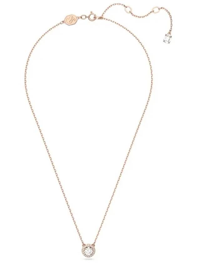 Constella Round Cut Pavé Necklace Rose Gold - SWAROVSKI - BALAAN 4