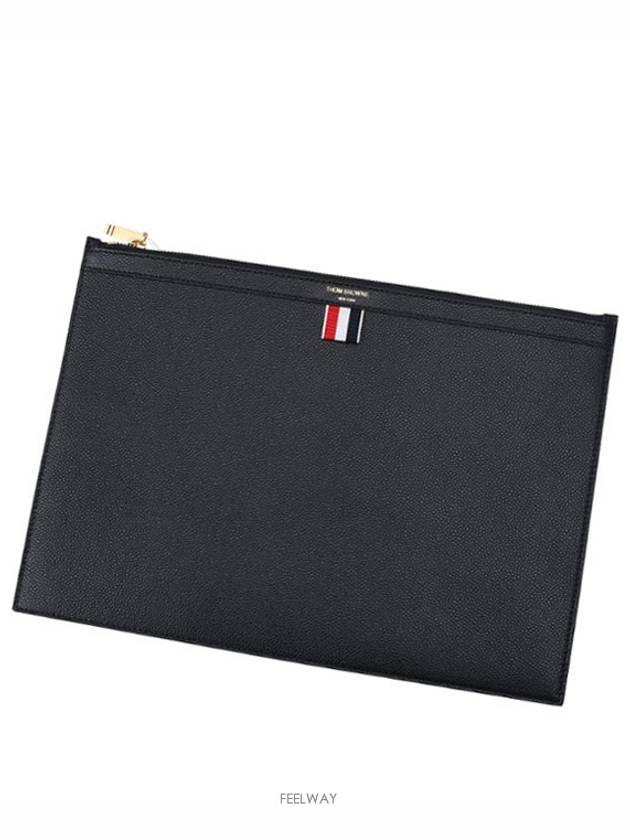 Medium Document Holder Clutch Bag Black - THOM BROWNE - BALAAN 2