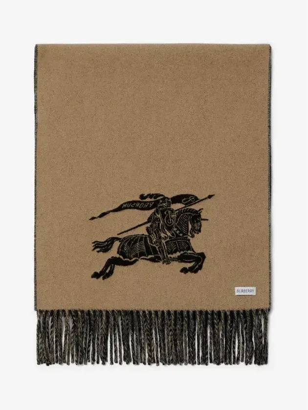 Reversible EKD Cashmere Muffler Camel Black - BURBERRY - BALAAN 4