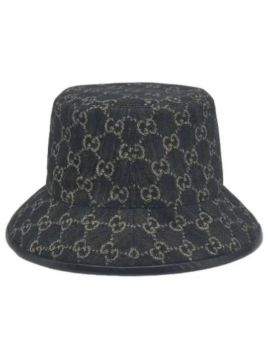 GG Denim Bucket Hat Black Ivory - GUCCI - BALAAN 1