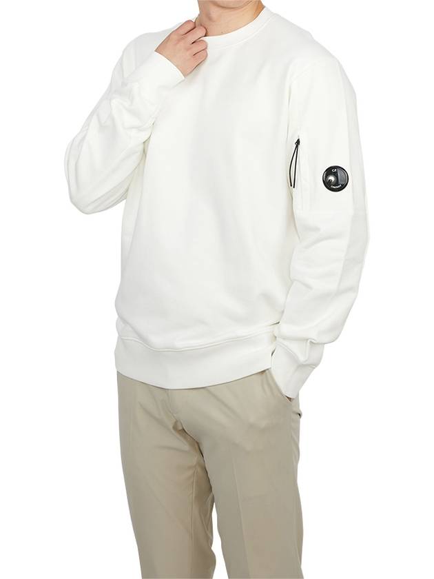 Diagonal Raised Fleece Lens Sweatshirt White - CP COMPANY - BALAAN 5