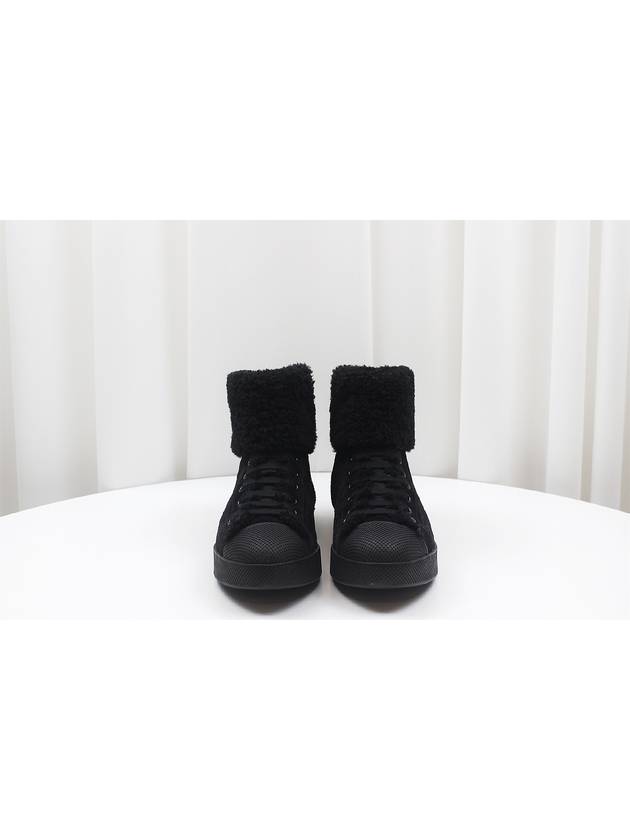 Fur high top sneakers black size 36 5 - PRADA - BALAAN 4