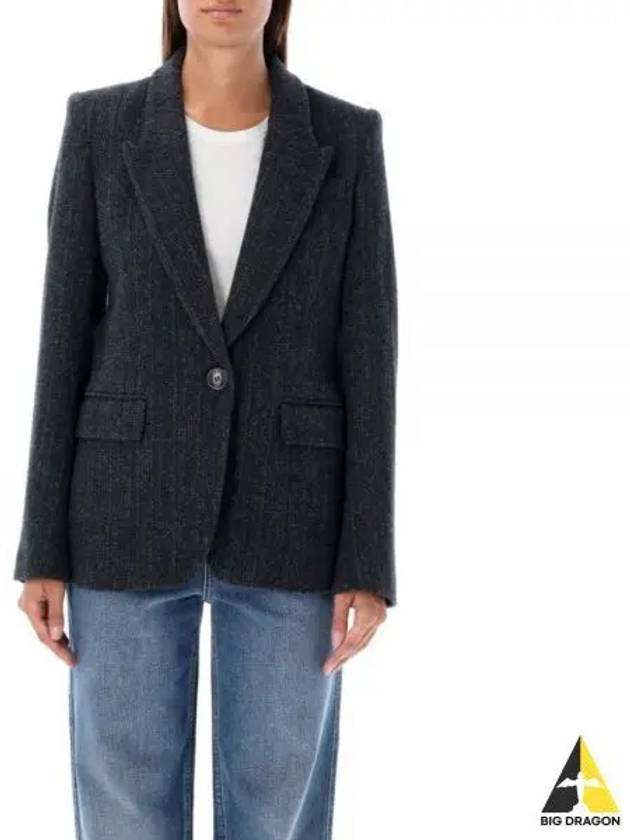 Kerstin Single Breasted Virgin Wool Blazer Jacket Black - ISABEL MARANT - BALAAN 2