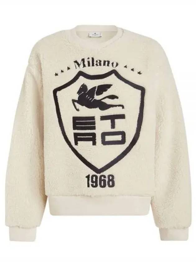 Embroidered Logo Fleece Sweatshirt Beige - ETRO - BALAAN 2