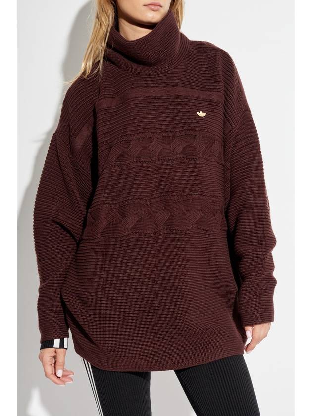 ADIDAS Originals Turtleneck With Logo, Women's, Brown - ADIDAS ORIGINALS - BALAAN 3