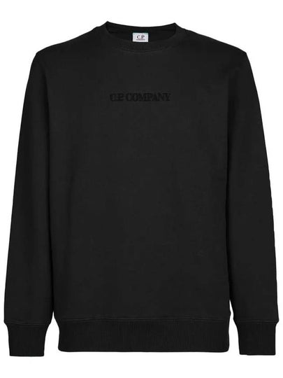 Embroidered Logo Cotton Sweatshirt Black - CP COMPANY - BALAAN 2