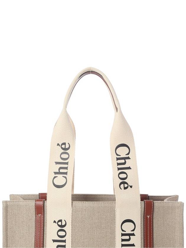 Woody Canvas Medium Tote Bag Brown - CHLOE - BALAAN 6