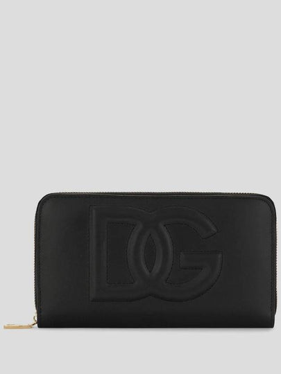 DG logo zipper calfskin long wallet black - DOLCE&GABBANA - BALAAN 2