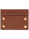 Rockstud Card Wallet Brown - VALENTINO - BALAAN 2