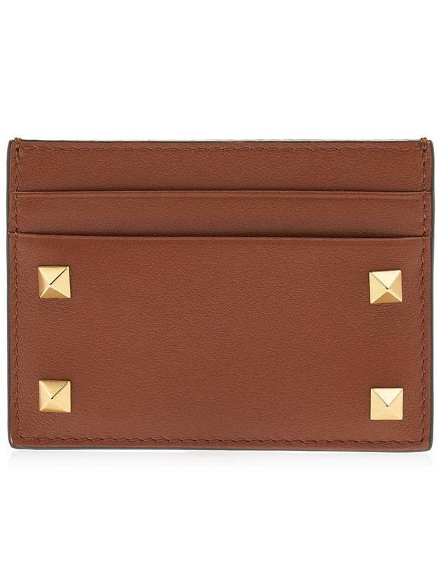 Rockstud Card Wallet Brown - VALENTINO - BALAAN 2