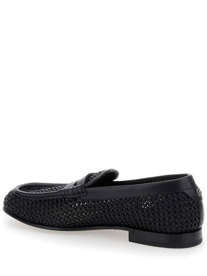 Black Slip-On Loafers In Woven Rafia Man - DOLCE&GABBANA - BALAAN 2