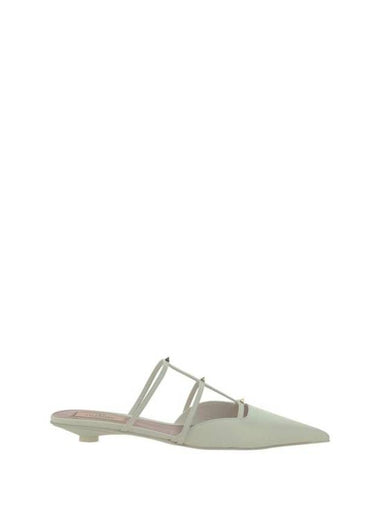 Smooth Leather Rockstud Mule White - VALENTINO - BALAAN 1