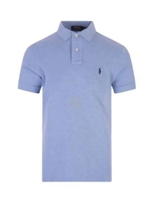 Logo Slim Fit Short Sleeve Polo Shirt Blue - POLO RALPH LAUREN - BALAAN 2