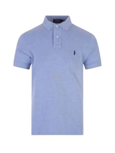 Logo Slim Fit Short Sleeve Polo Shirt Blue - POLO RALPH LAUREN - BALAAN 2