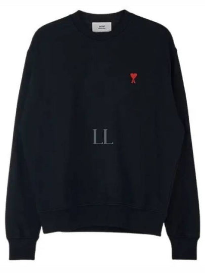 Small Heart Logo Sweatshirt Black - AMI - BALAAN 2