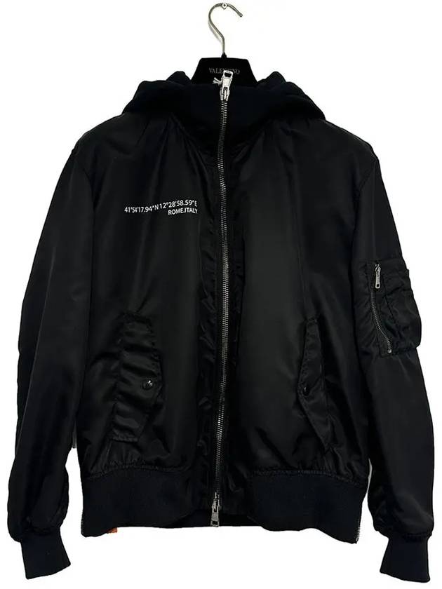 Mazinger Hooded Bomber Jacket Black - VALENTINO - BALAAN 3