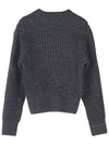 High-neck Virgin Wool Knit Top Heather Grey - AMI - BALAAN 3