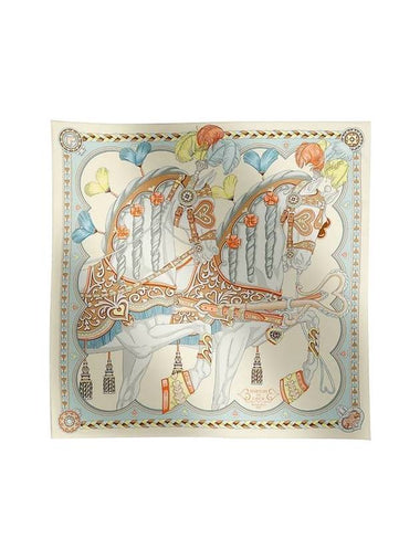 Harnais De Coeur Silk 90 Scarf Creme - HERMES - BALAAN 1