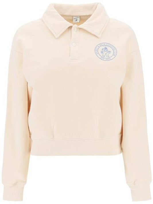 Lion Crest Cotton Polo Shirt Cream - SPORTY & RICH - BALAAN 1