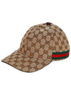 Original GG Web Supreme Canvas Baseball Ball Cap Beige Ebony - GUCCI - BALAAN 2