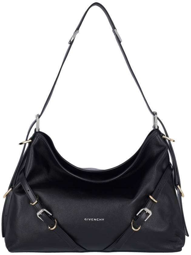 Voyou Medium Leather Shoulder Bag Black - GIVENCHY - BALAAN 2