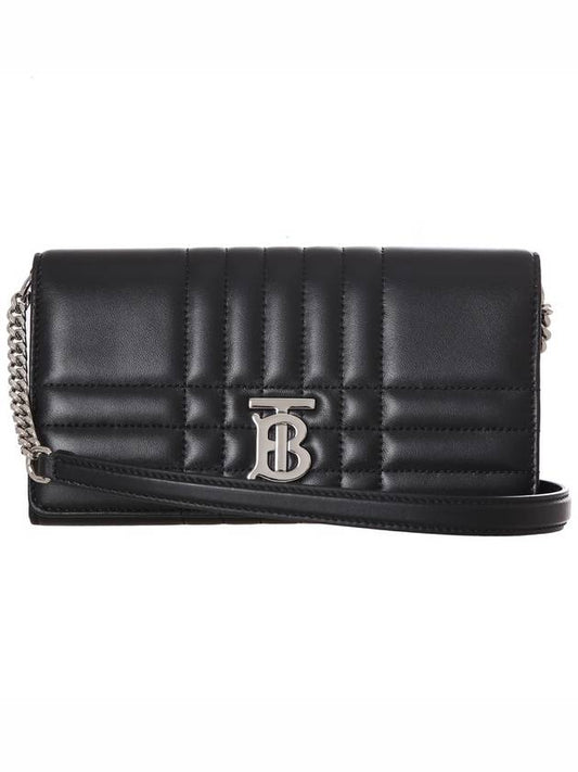 Women's Detachable Strap Quilted Leather Lola Cross Bag Black Palladium - BURBERRY - BALAAN 2