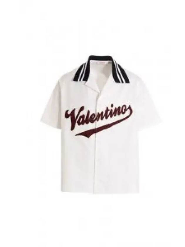 Cotton Bowling Patch Short Sleeve Shirt White - VALENTINO - BALAAN 2