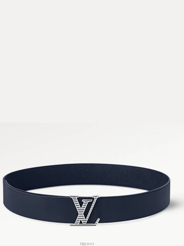 LV Shadow 40MM Reversible Leather Belt Blue - LOUIS VUITTON - BALAAN 4