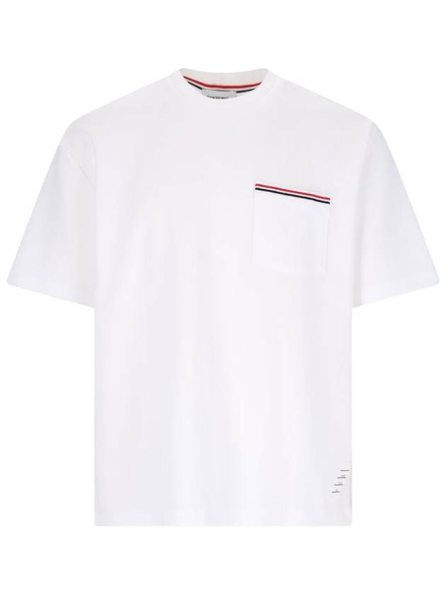 Cotton Oversized Pocket Short Sleeve T-Shirt White - THOM BROWNE - BALAAN 2