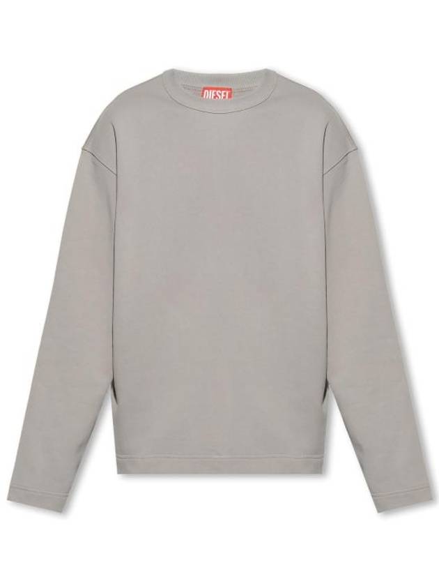 S Macsis Od Oval D Oversized Cotton Sweatshirt Grey - DIESEL - BALAAN 2