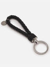 Intrecciato Leather Key Holder Black - BOTTEGA VENETA - BALAAN 3