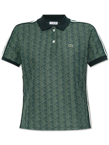 Lacoste Polo With Monogram, Women's, Green - LACOSTE - BALAAN 1