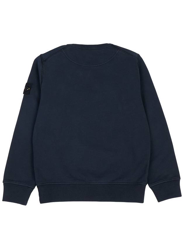 Kids Organic Cotton Fleece Sweatshirt Navy - STONE ISLAND - BALAAN 3