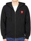 Play Double Red Heart Waffen Hooded Zip Up P1 T294 1 Black - COMME DES GARCONS - BALAAN 3