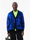 Men's Flower Jacquard Cardigan Blue - LACOSTE - BALAAN 2