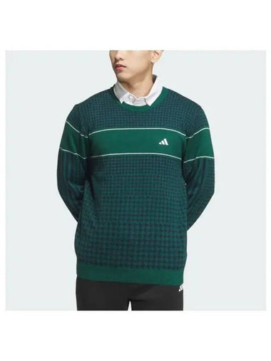 adidas GOLF Primeknit Jacquard Long Sleeve Crew Neck Pullover Sweater IM7310 - ADIDAS GOLF - BALAAN 1