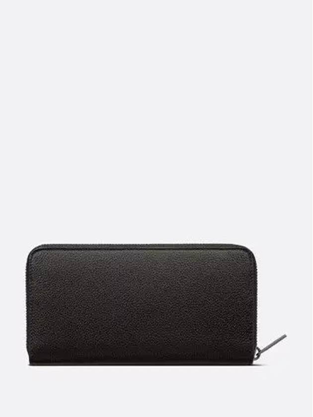 CD Icon Grain Leather Zipper Long Wallet Black - DIOR - BALAAN 4