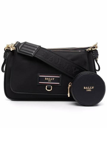 Elenia engraved logo cross bag black - BALLY - BALAAN.