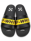 Men's Industrial Yellow Logo Slippers Black - OFF WHITE - BALAAN 4