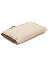 Rockstud Flap Leather Card Wallet Ivory - VALENTINO - BALAAN 3