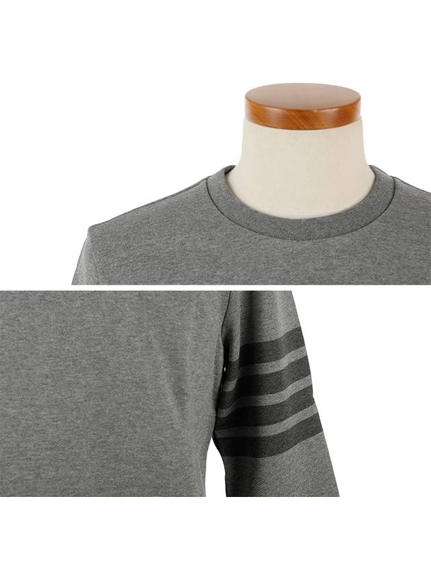 4 Bar Tonal Crew Neck Sweatshirt Grey - THOM BROWNE - BALAAN 5