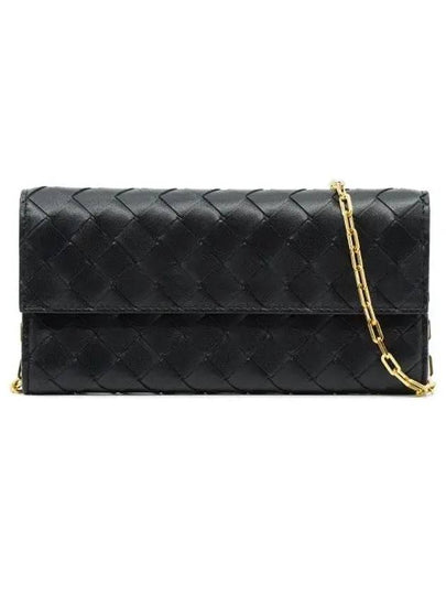 Intrecciato Chain Long Wallet Black - BOTTEGA VENETA - BALAAN 2