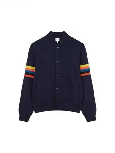 Knit sleeve boucle bomber jacket navy 271399 - PAUL SMITH - BALAAN 1