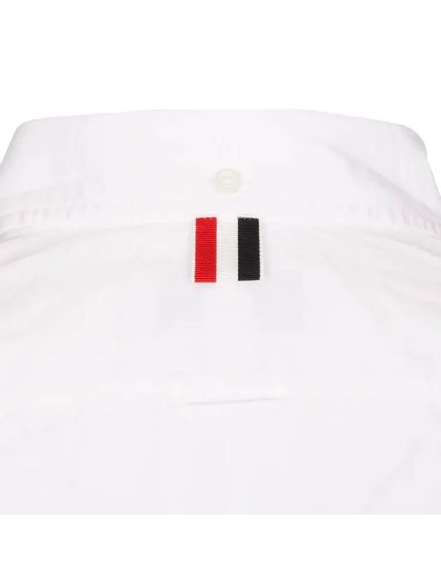 Men's Grosgrain Placket Solid Poplin Long Sleeve Shirt White - THOM BROWNE - BALAAN 5