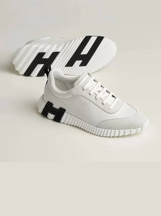 Bouncing Leather Low-Top Sneakers White - HERMES - BALAAN 2