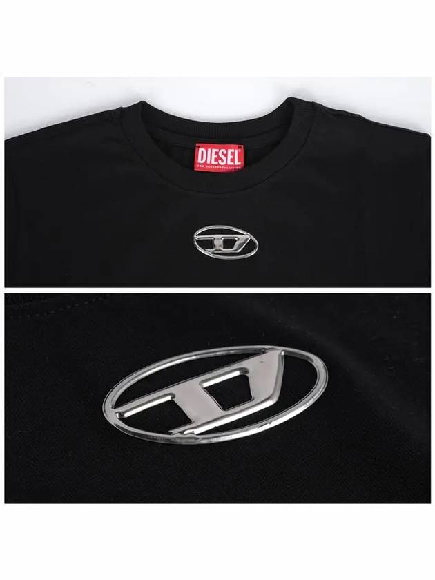 Oval D Logo Crew Neck Short Sleeve T-Shirt Black - DIESEL - BALAAN 6